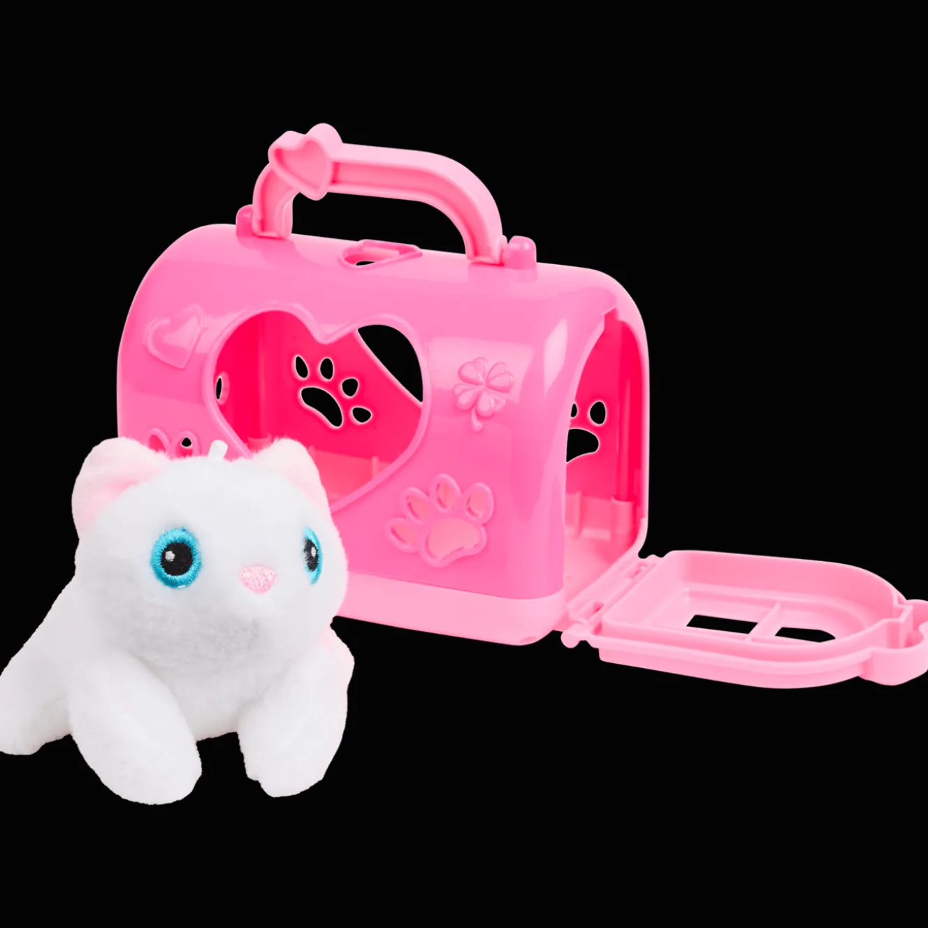 Peluches Et Poupées*Action Animal avec caisse de transport