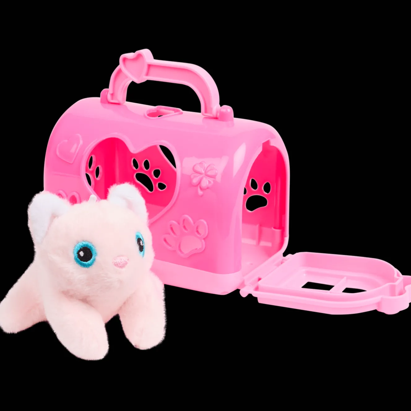 Peluches Et Poupées*Action Animal avec caisse de transport