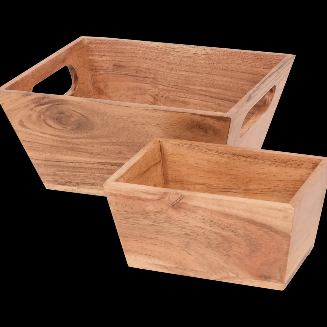 Accessoires Pour La Maison*Action Boîtes de rangement en bois d’acacia