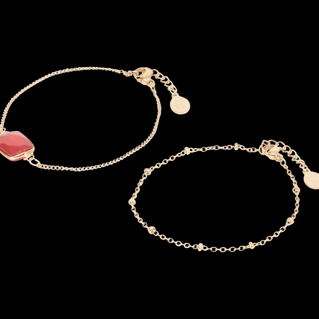 Montres Et Bijoux*Action Bracelets plaqués or avec pierre précieuse
