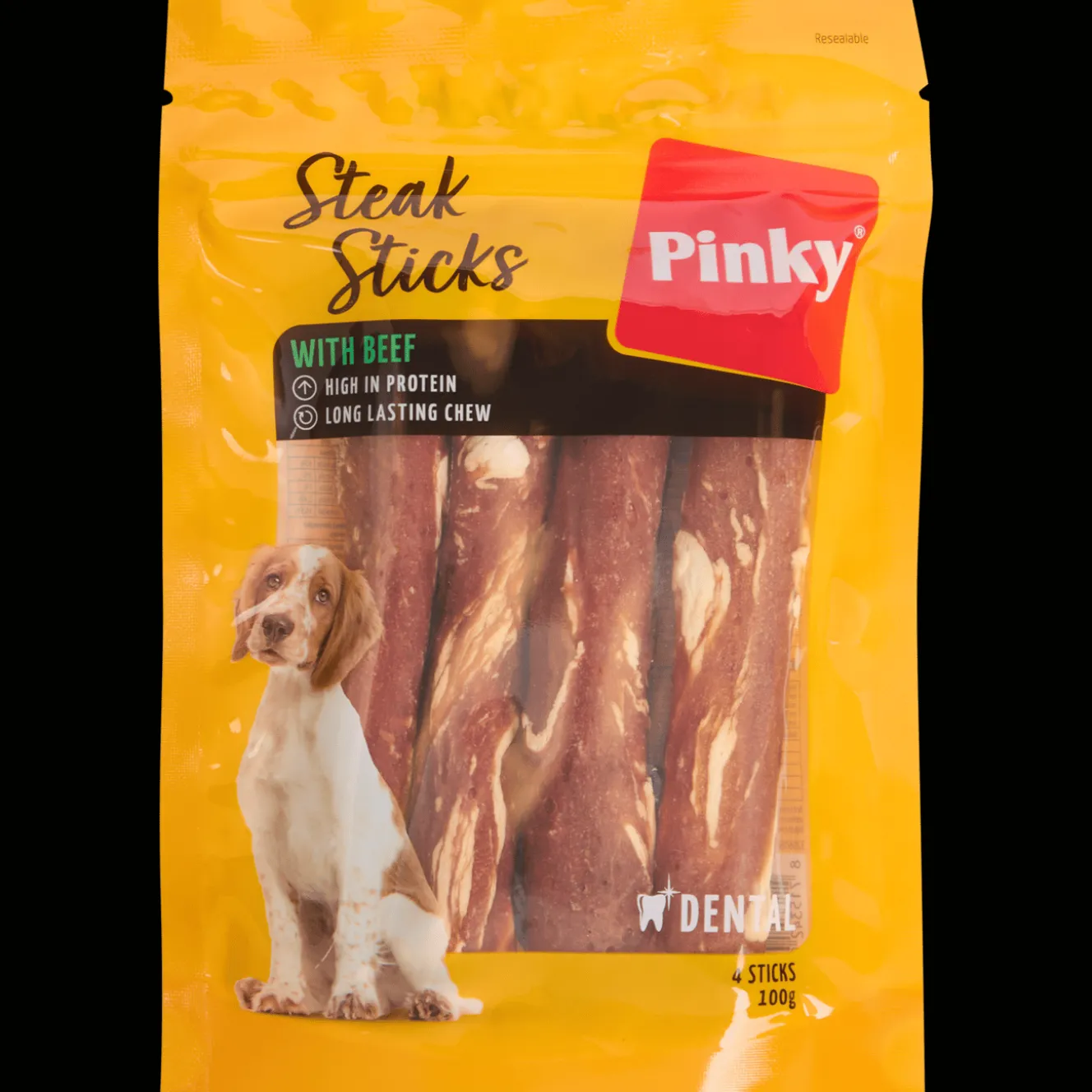Alimentation*Action Bâtonnets à mâcher pour chien Pinky Steak Sticks