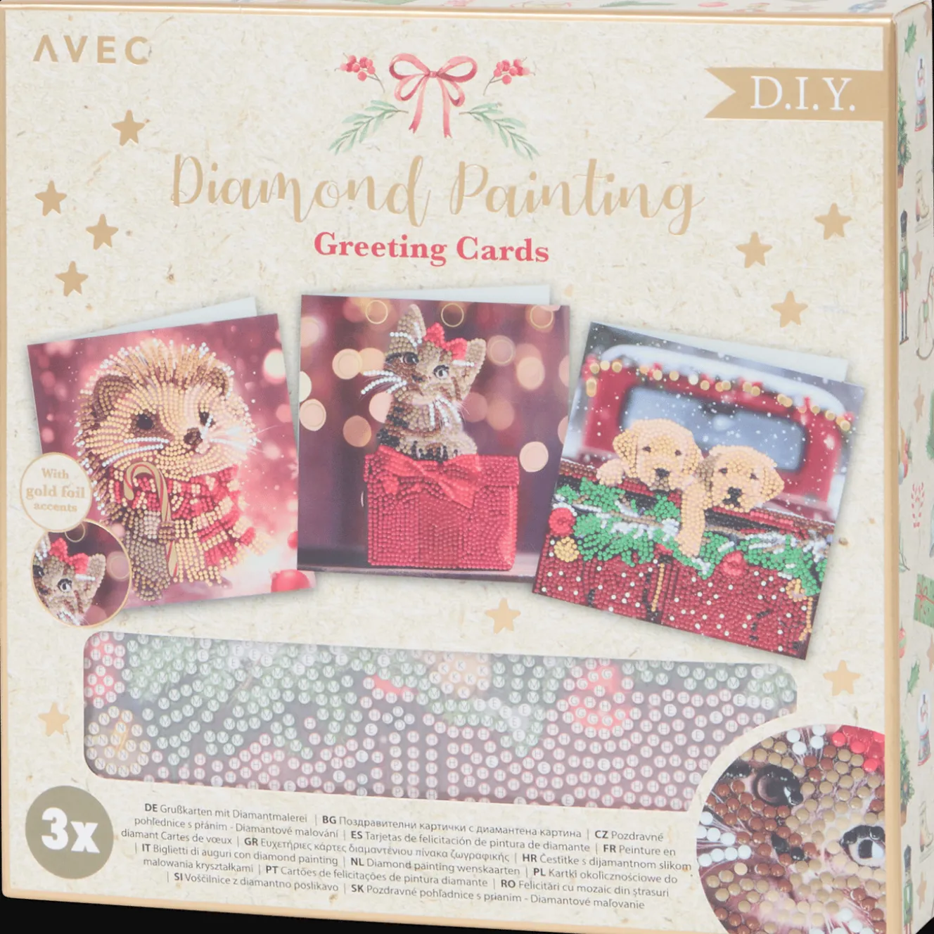Cartes*Action Cartes de vœux peinture diamant Avec