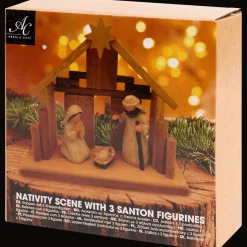 Décoration Saisonnière*Action Crèche de Noël en bois Absolu Chic