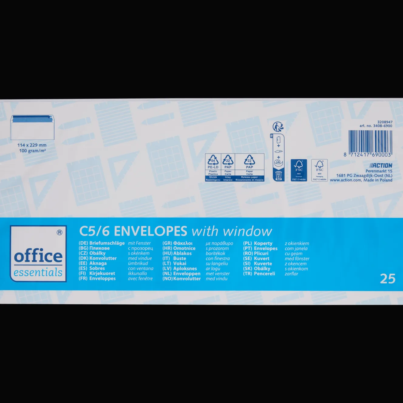 Cartes*Office Essentials Enveloppes avec fenêtre C5/6
