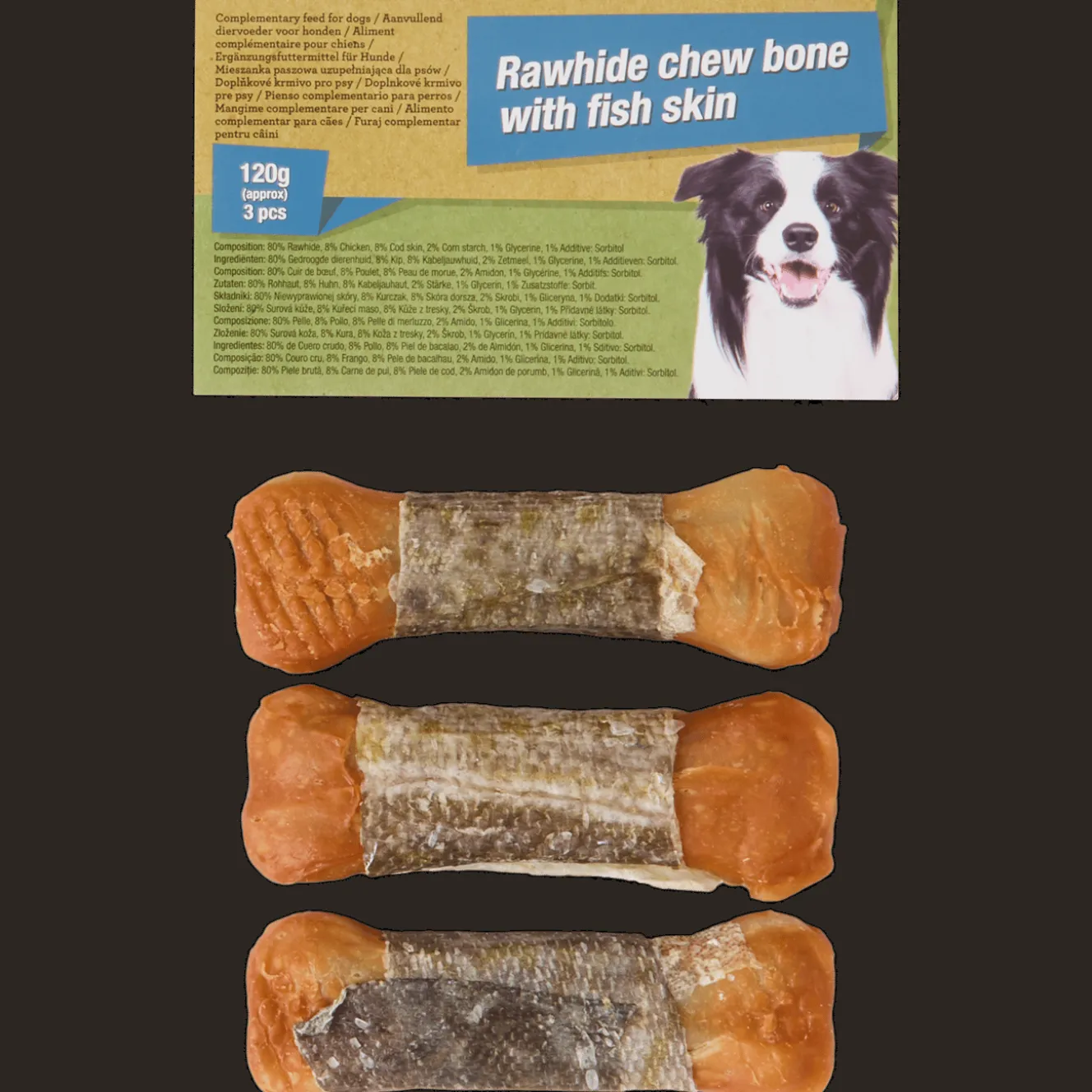 Alimentation|Chien*Action Friandises à mâcher pour chien Rawhide + Fish Skin
