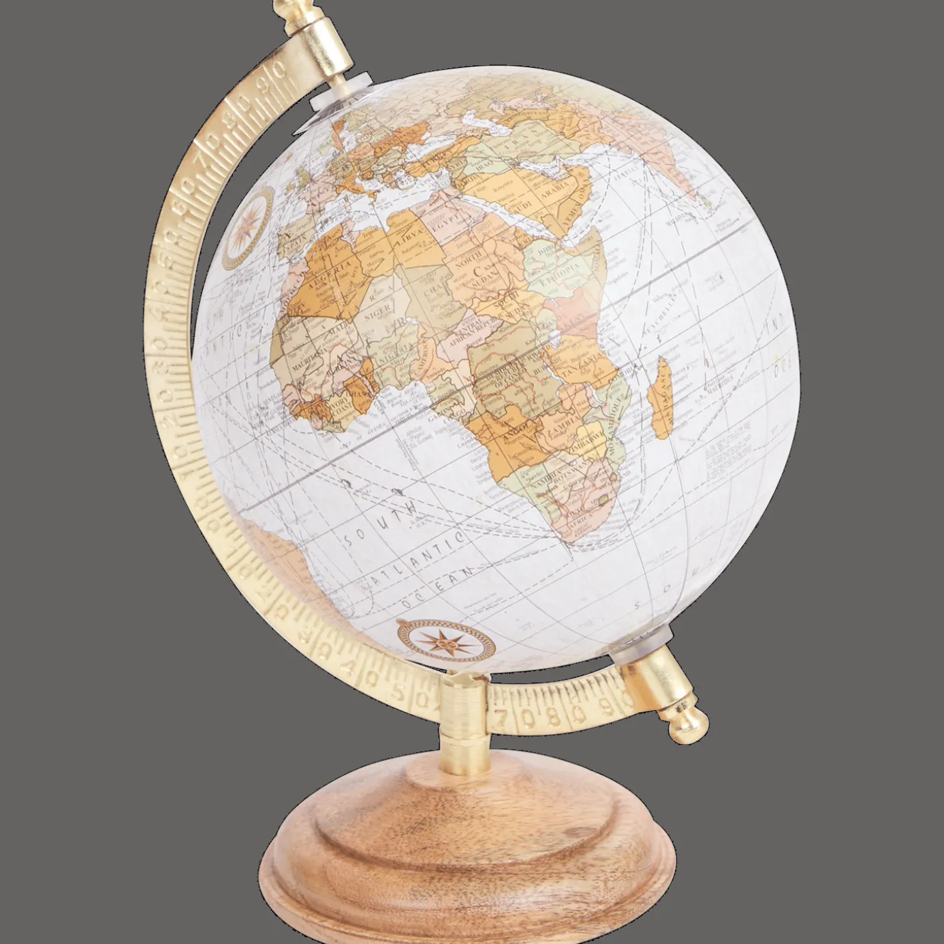 Accessoires Pour La Maison*Action Globe terrestre sur un socle en manguier