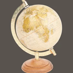Accessoires Pour La Maison*Action Globe terrestre sur un socle en manguier