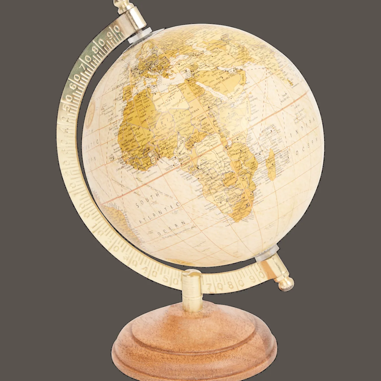 Accessoires Pour La Maison*Action Globe terrestre sur un socle en manguier