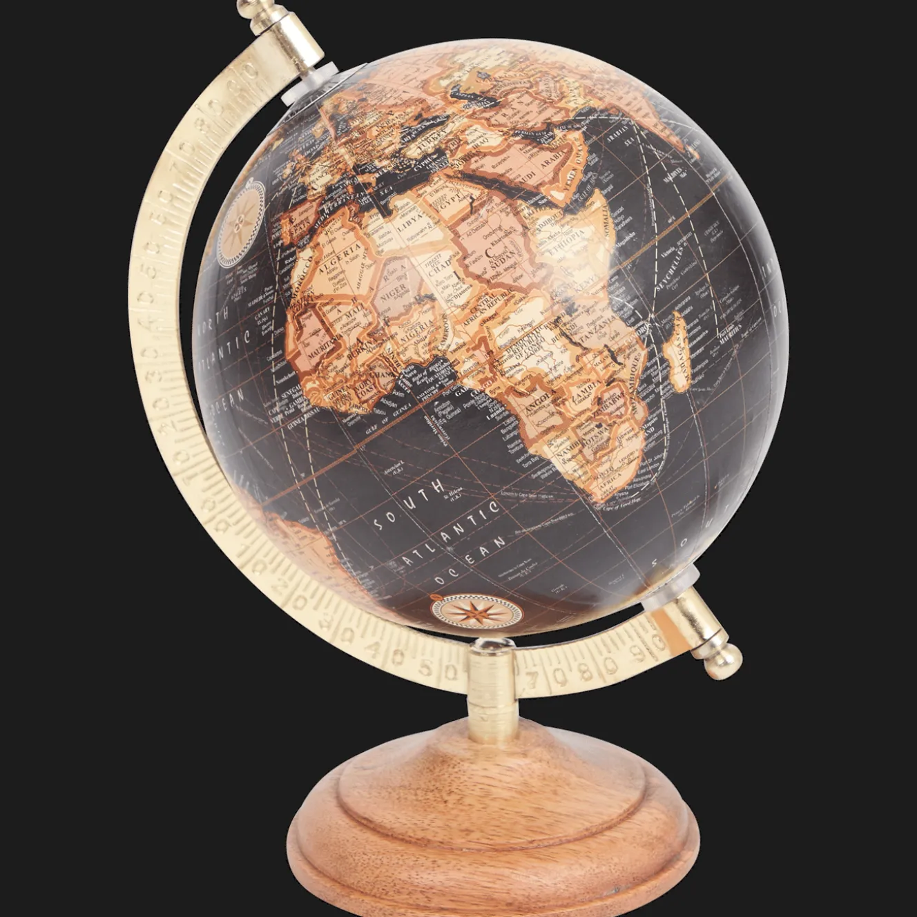 Accessoires Pour La Maison*Action Globe terrestre sur un socle en manguier