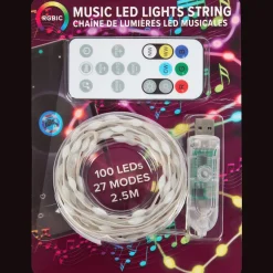 Éclairage*Action Guirlande lumineuse LED avec musique Eurodomest