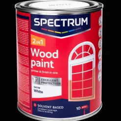 Peinture*Spectrum Laque satinée pour bois 2-en-1 Blanc