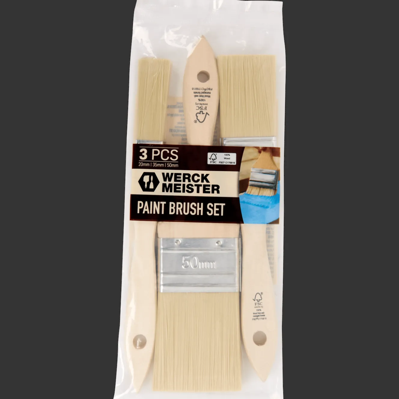 Accessoires Peinture*Action Lot de 3 pinceaux WerckMeister