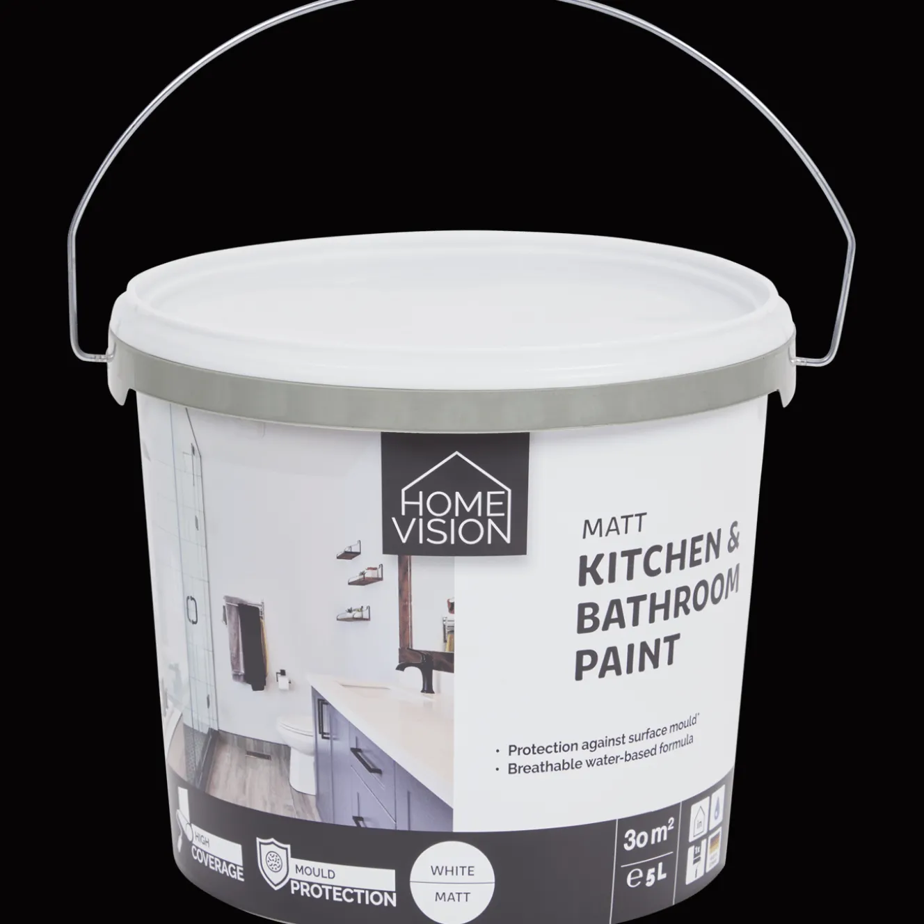 Peinture*Action Peinture pour salle de bain et cuisine Home Vision Blanc mat