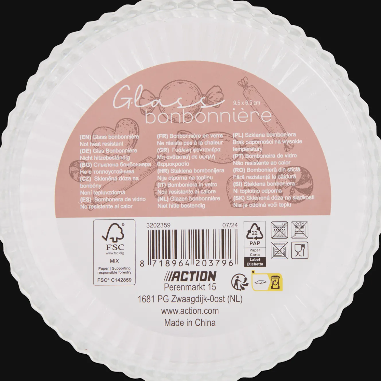 Conserver Et Emporter*Action Plat en verre sur pied