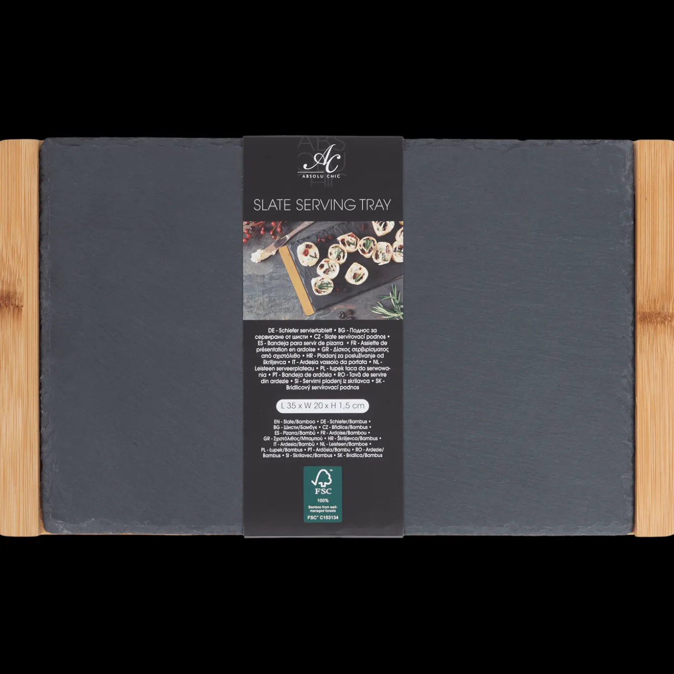 Plateaux*Action Plateau de service avec ardoise Absolu Chic