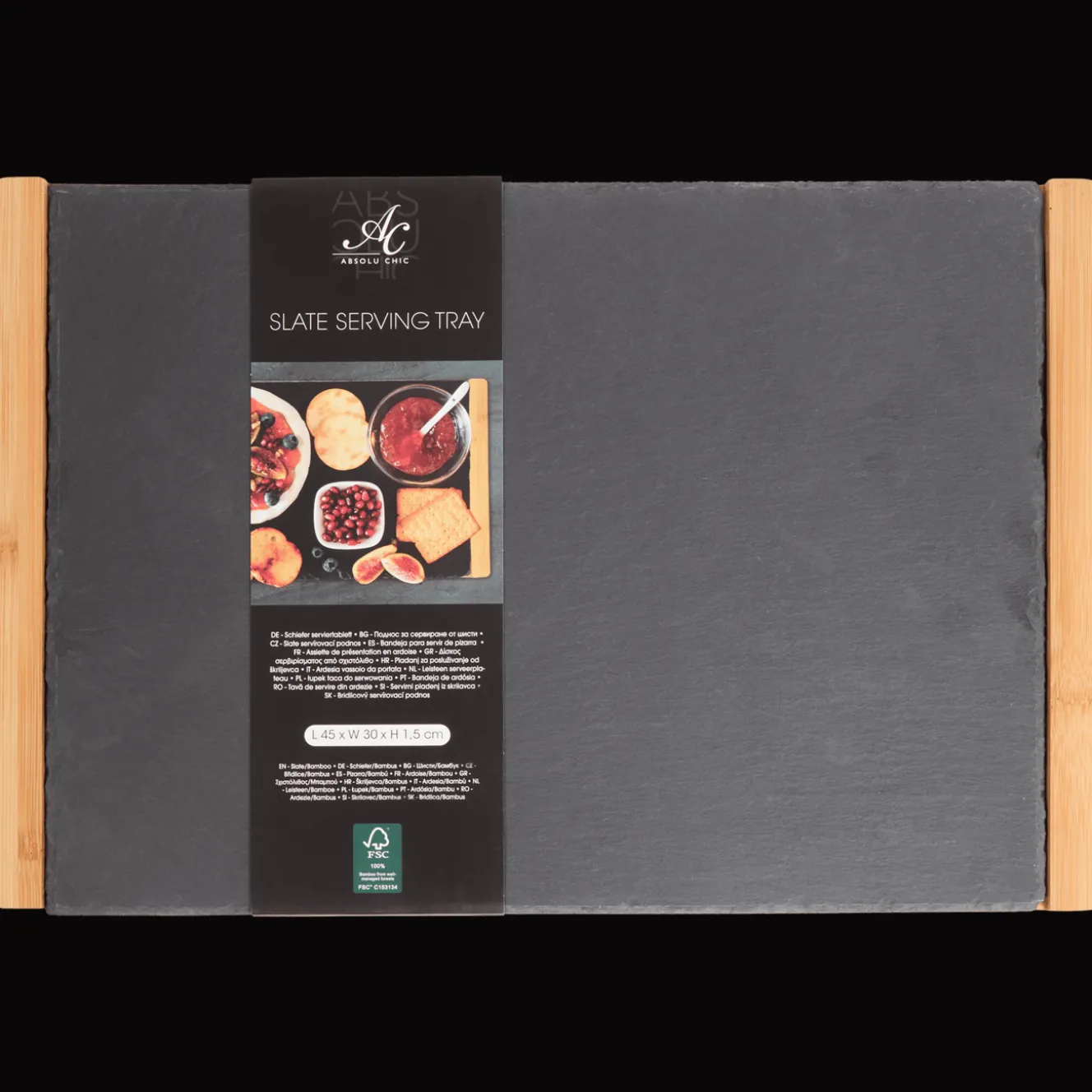Plateaux*Action Plateau de service avec ardoise Absolu Chic