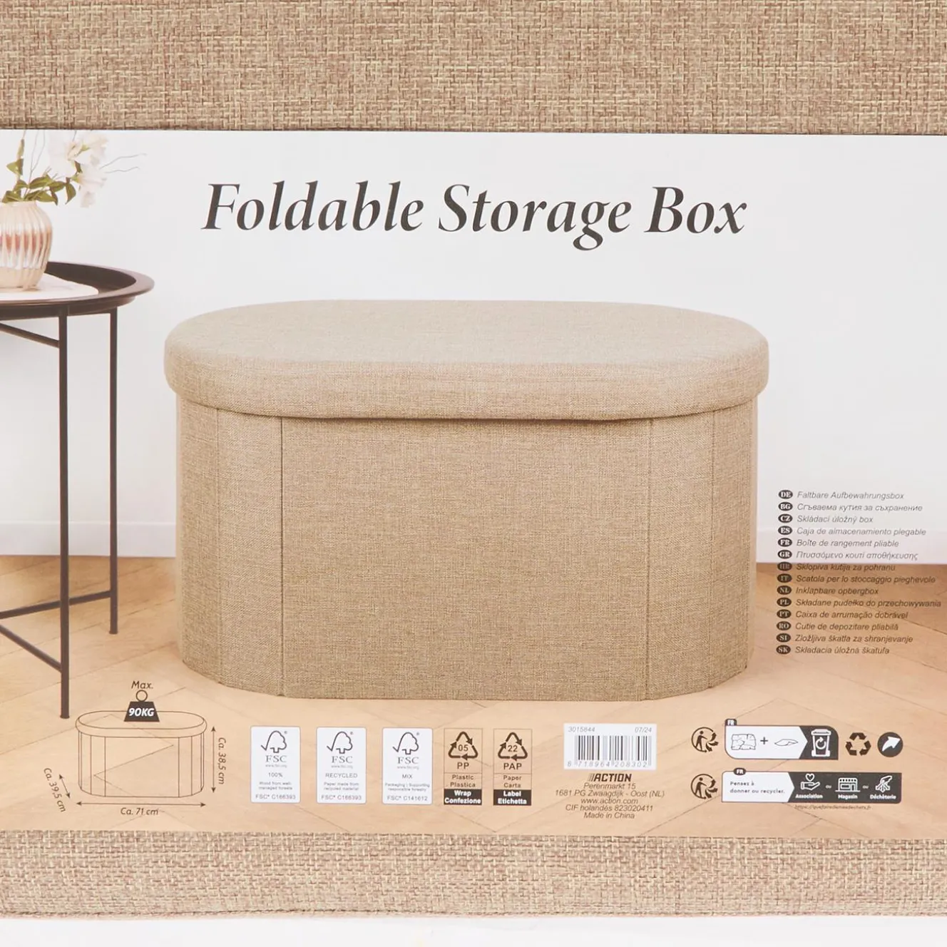 Accessoires Pour La Maison*Action Pouf de rangement en teddy
