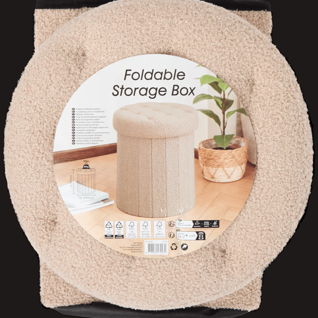 Accessoires Pour La Maison*Action Pouf de rangement pliable