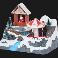 Décoration Saisonnière*Magic Village Scène de Noël avec musique
