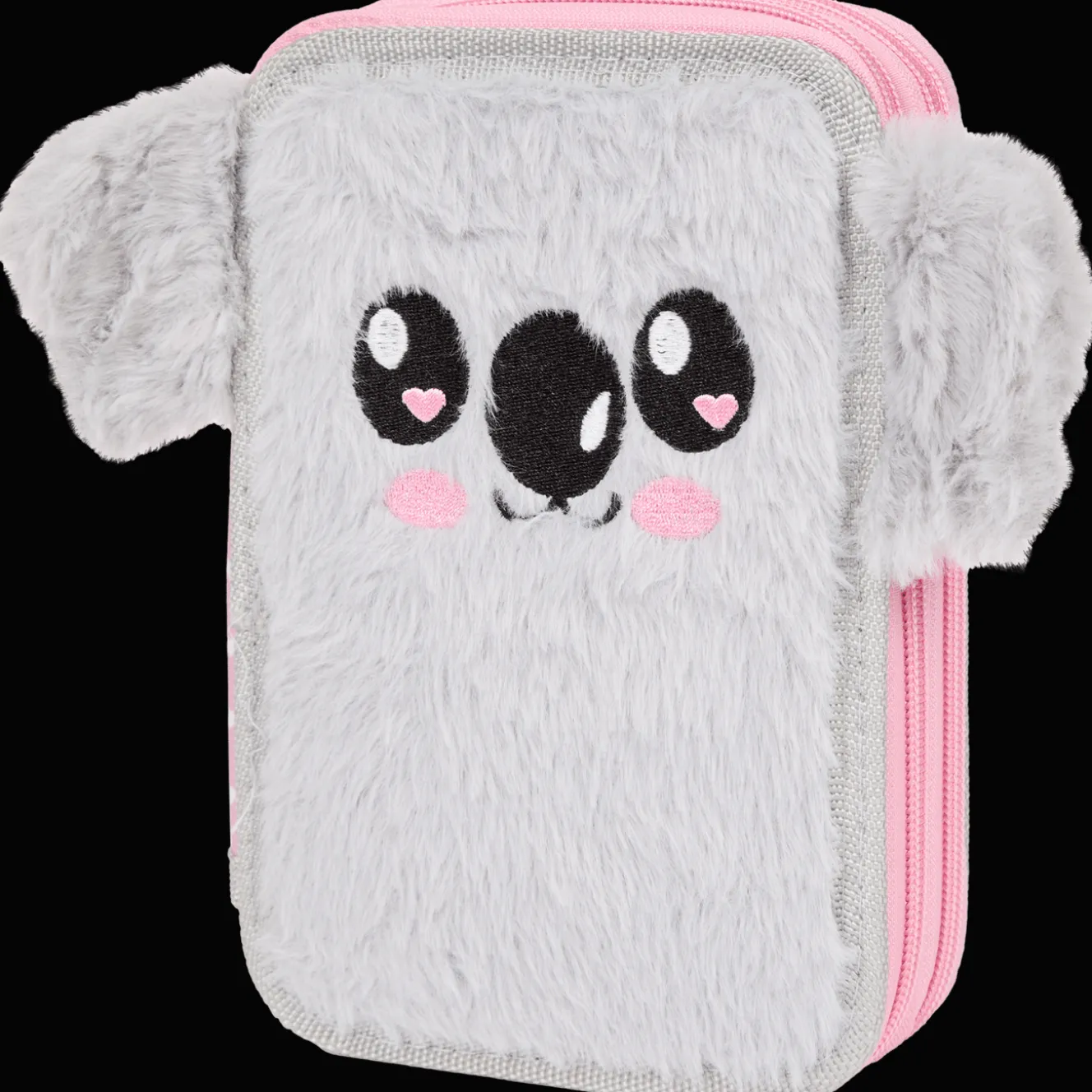 Papeterie*Action Trousse en peluche rembourrée